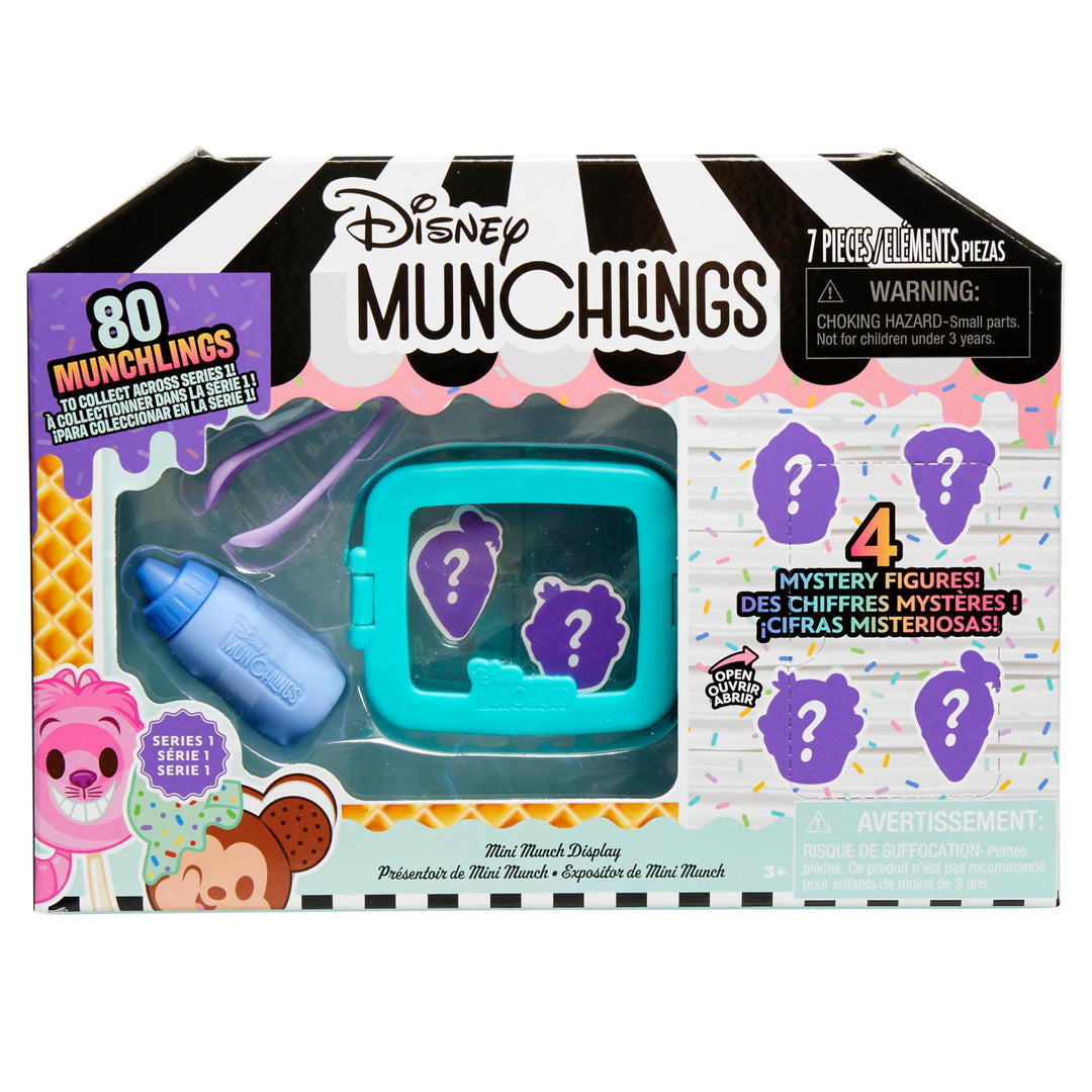 Just Play Disney Munchlings Mini Munch-Vitrinen, 7-teilig, 2,5 cm grosse Überraschungsfiguren zum Sa