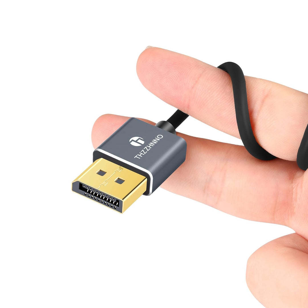 Flexibles &amp; Schlankes Silikon DisplayPort Kabel 0,5 M, Weiches 8K DP Kabel, Extrem Dünnes DisplayPor