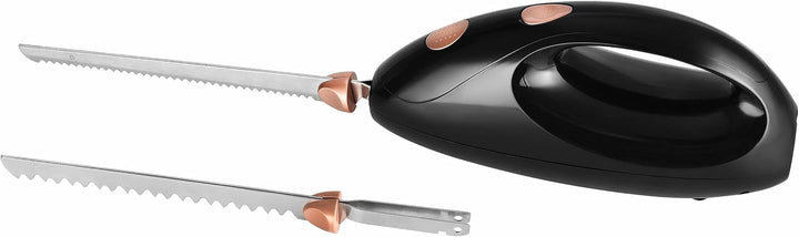 Kalorik TKG EM 1001 BK CP Elektrisches Messer, inkl. 2 Edelstahlklingen, Selbstschärfung, Sicherheit