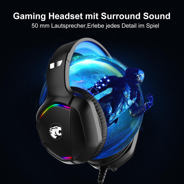IMYB A36 Gaming Headset mit Mikrofon für Pc, Xbox One Series X/s, Ps4, Ps5, Switch, Stereo Surround