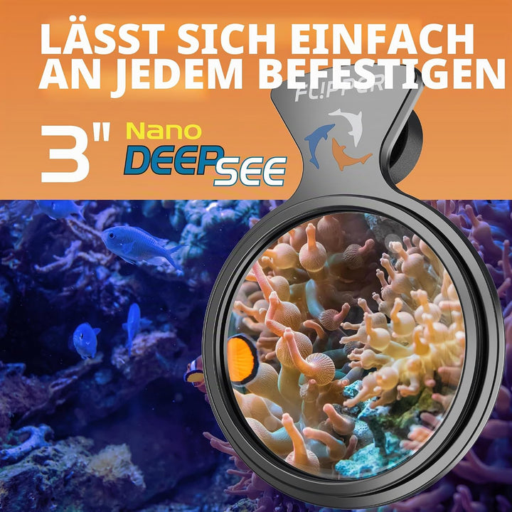 FL!PPER Flipper DeepSee Viewer Orange Filteraufsatz für Flipper DeepSee Viewer Nano 7,6 cm magnetisc
