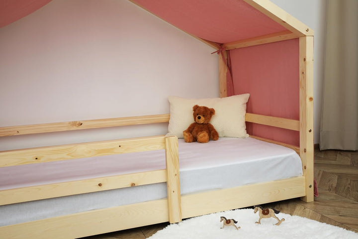 Hausbett Himmel - 100% Baumwolle Betthimmel Hausbett aus Musselin - Bett Vorhang Kinderbett - Himmel