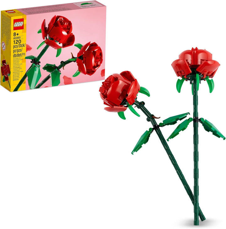 LEGO Icons Rosenstrauss, künstliche Blumen als Zimmer-Deko & Creator Rosen, künstliche Blumen-Set, k