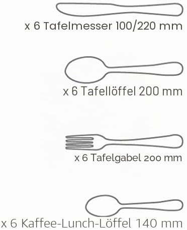 Arcos 572400 Serie Toscana - Geschenkbox Besteck-Set 24Stück(6Messer+12Löffel+6Gabel)-Monoblockausei