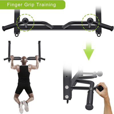 Kipika Heavy Duty Ceiling Mounted Pull Up Bar, Highly Adjustable, Multifunctional Chin Up Bar, Body