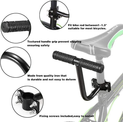 auvstar Kinder Sicherheits Fahrrad Rücksitz Zubehörsatz, Hinteres Sitzkissen Armlehne Fussstütze Set