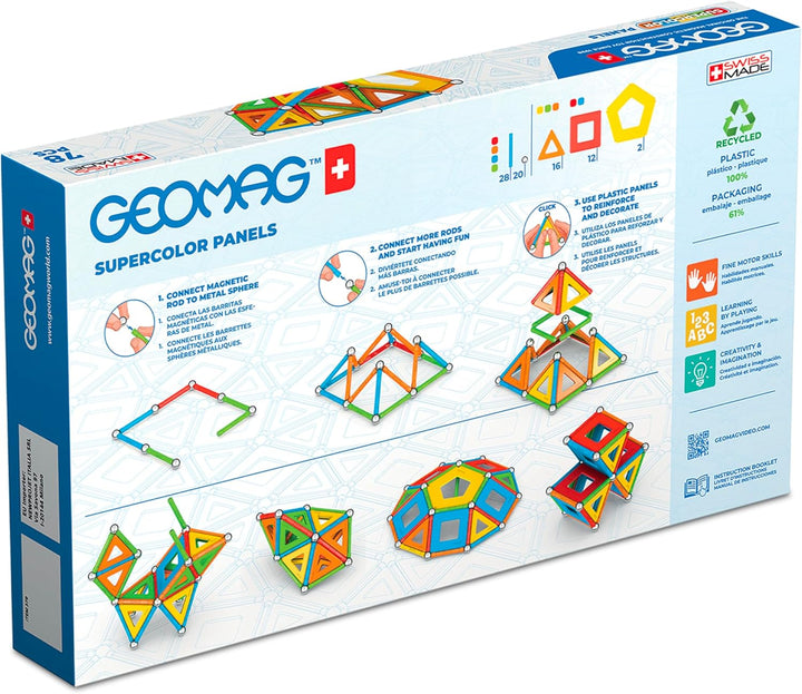 Geomag - Supercolor Magnetic Constructions for Kids, Magnetic Toy Green, Collection 100% Recycled Pl