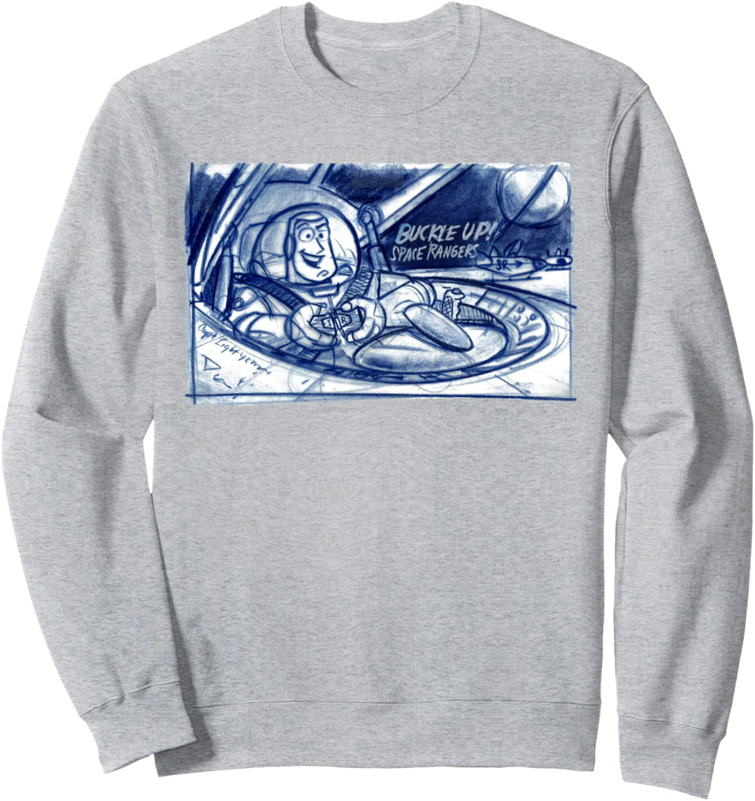 Disney Pixar Toy Story Buzz Lightyear Buckle Up Sketch Sweatshirt