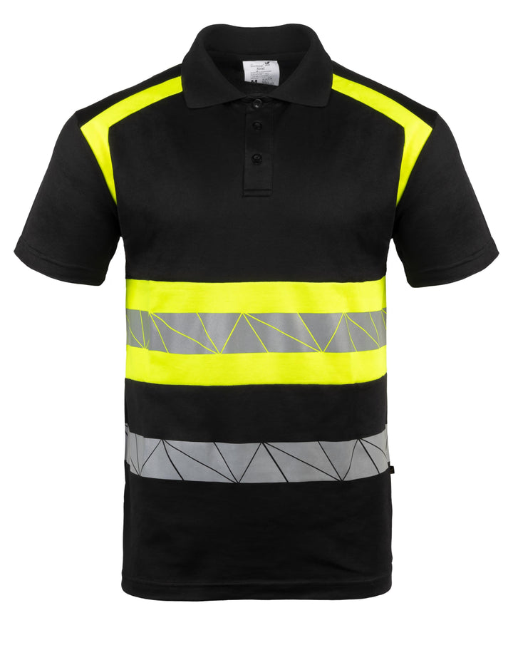 Warnschutz T-Shirt Polo - Atmungsaktiv mit Reflexstreifen und Baumwolle - Warn Tshirt Herren 3XL Sch
