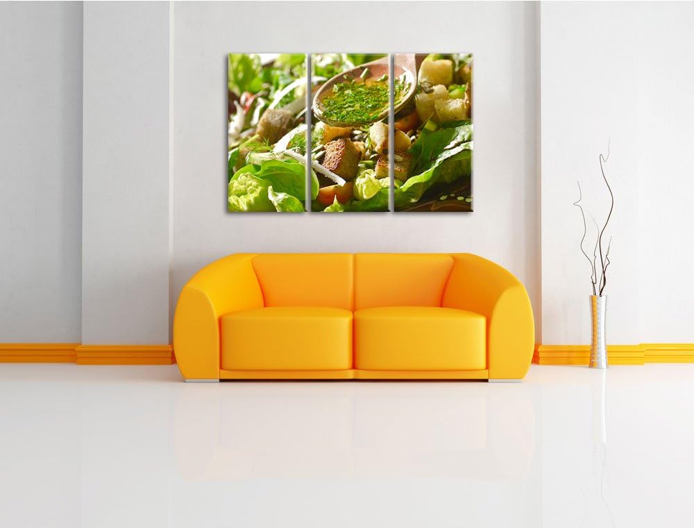 Kräuter Vinigrette als 3-Teiler Leinwandbild 120x80 Bild auf Leinwand, XXL riesige Bilder fertig ger
