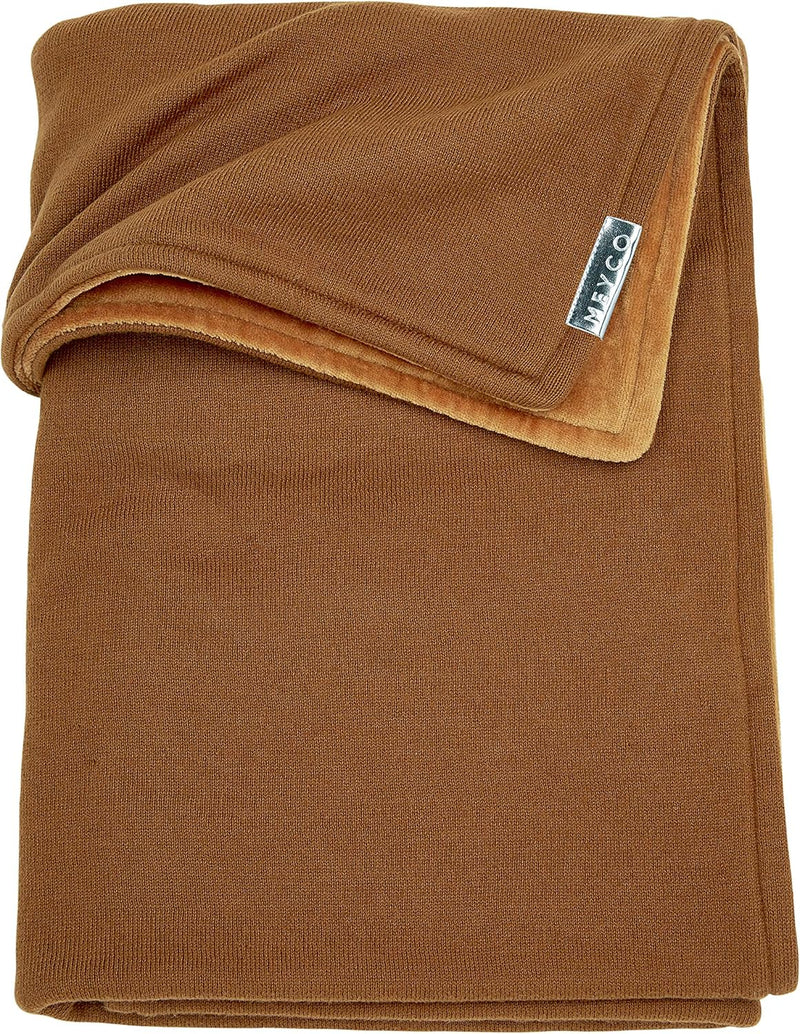 MEYCO Baby/Kuscheldecke - samtweichem Plüsch Knit Basic - 75x100cm - Camel 75x100 cm Camel, 75x100 c