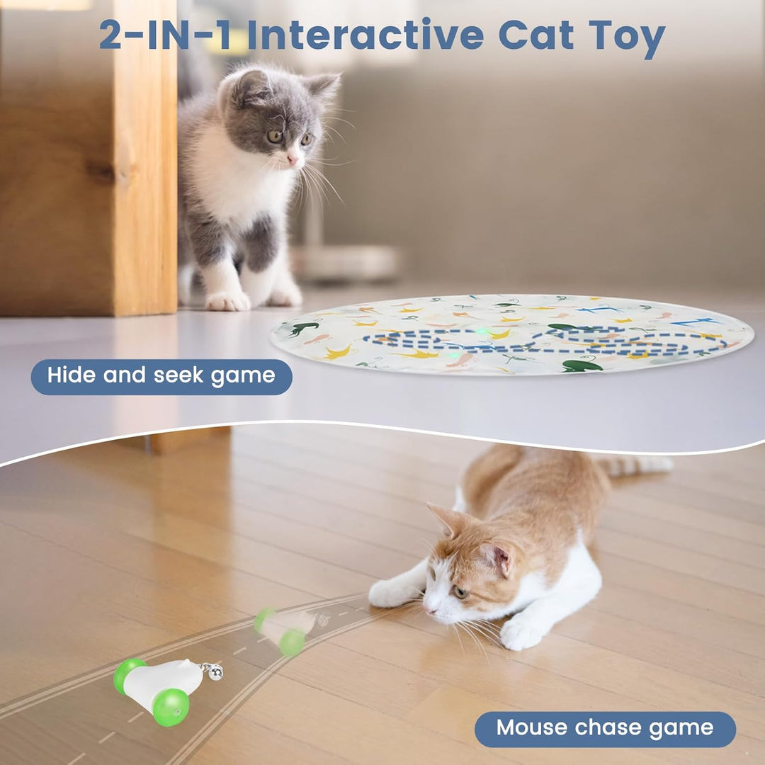 PETTOM Katzenspielzeug Selbstbeschäftigung, Interaktives Katzenspielzeug Matte, Katzenspielzeug Elek