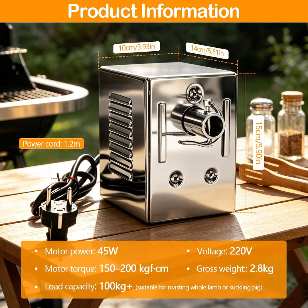 Grillmotor, 45W Grillmotor für Grillspiess mit Drehmoment von 150–200 kgf·cm