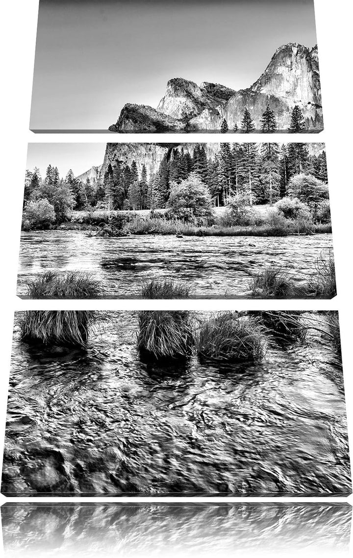 Pixxprint Berglandschaft als Leinwandbild/Grösse: 3 Teilig (120x80) cm/Wandbild/Kunstdruck/fertig be