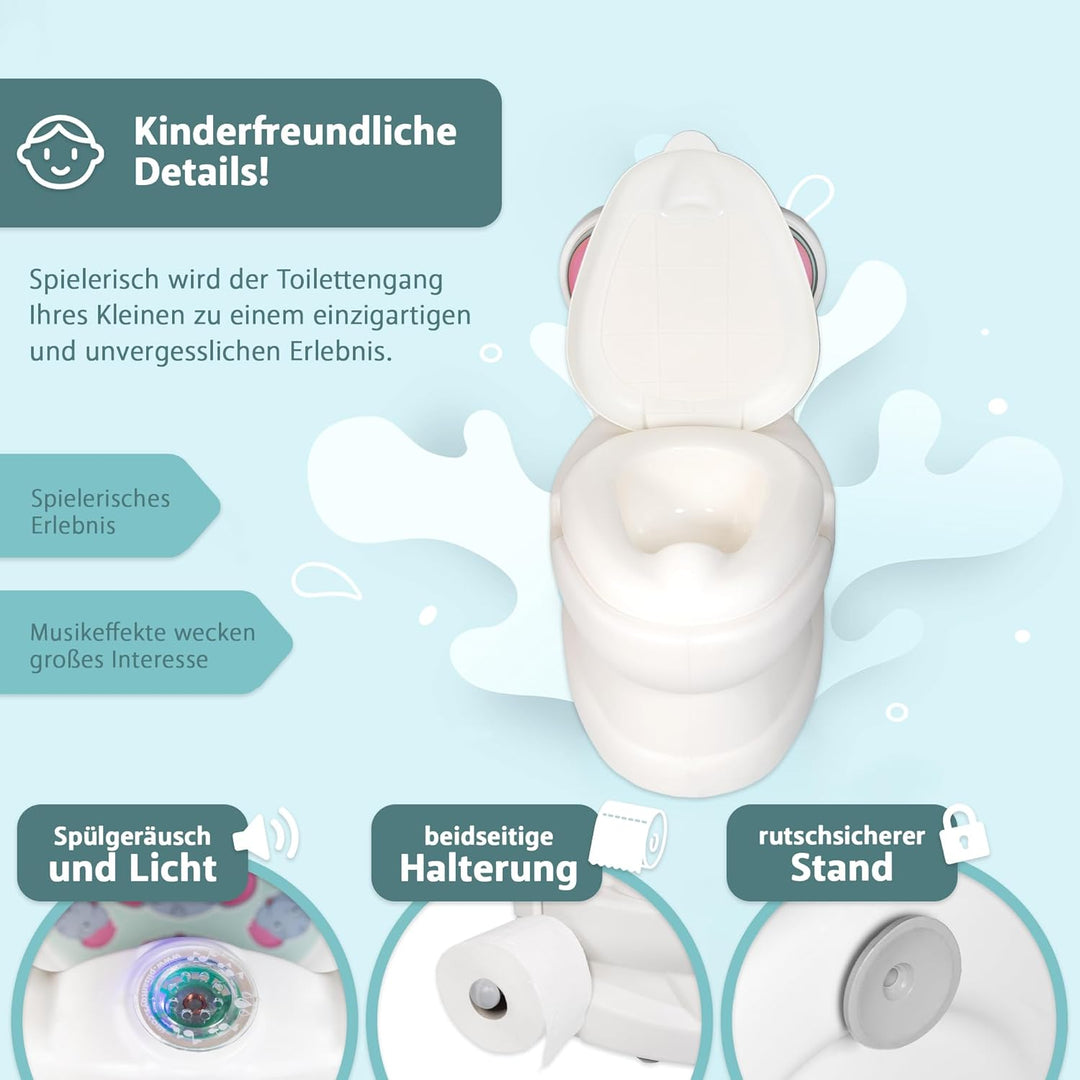 Kindertöpfchen Töpfchen Kinder ab 18 Monate Kindertoilette Babytopf mit Spülgeräusch herausnehmbarer
