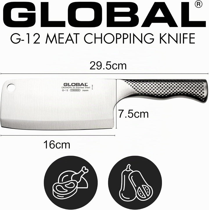 Global G-12 Hackbeil, für Knochen, 16cm, 1
