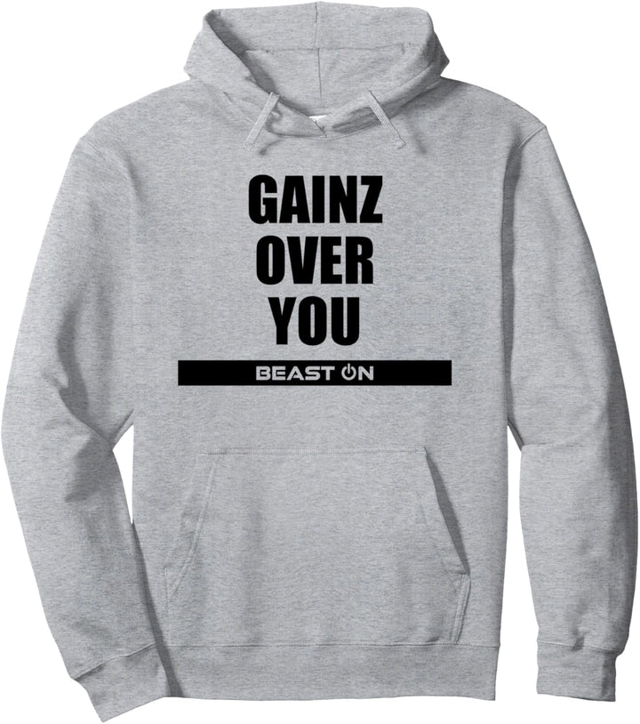 Gains Gainz over You Training Fitness Gym Motivation Sprüche Pullover Hoodie