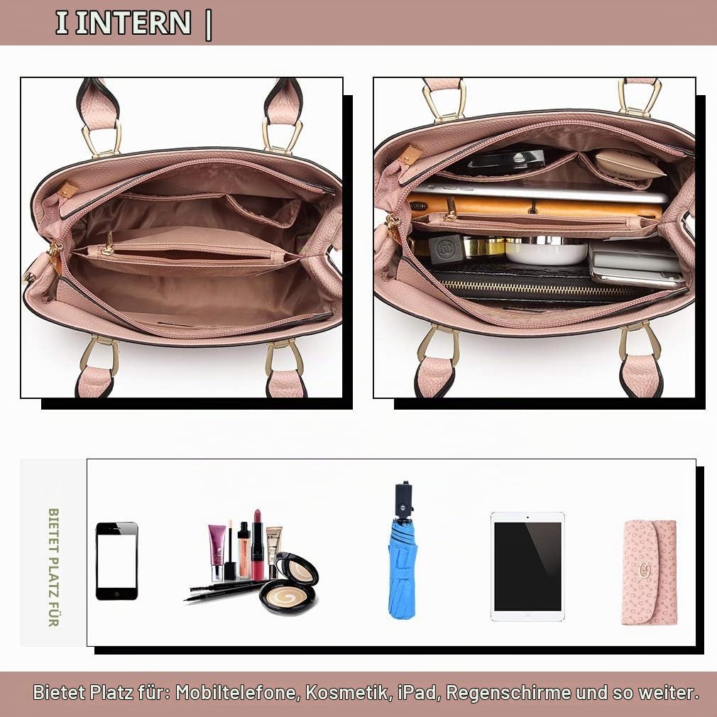 Miss Lulu Handtasche Damen,Exquisitem Handtasche Damen Mittelgross,Lychee Muster Tasche Damen,Hochwe