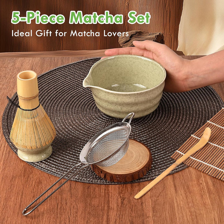 5 Stück Matcha Set, Matcha Whisk Set, Matcha Tea Set, Stylisches Matchas Set Mit Matcha Besen, Match