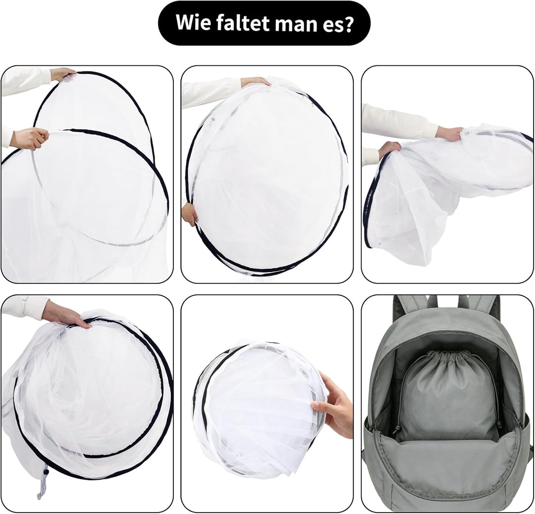 Pop Up Moskitonetz Bett, 200 x 80 x 56 cm, Moskitonetz Reise Pop Up, Faltbares Moskitonetz, 360° Sch
