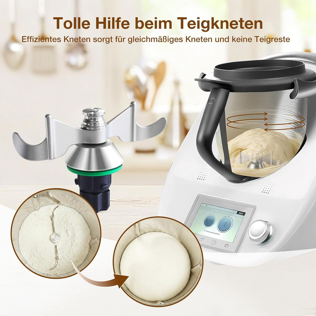Teigmesser für Thermomix TM7/TM6/TM5 mit Teiglöser, Edelstahl Teigmesser für Thermomix Zubehör, Effi