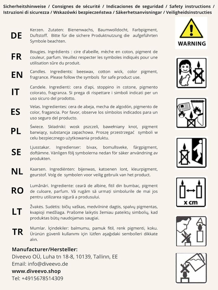 Diveevo Kirchliche Bienenwachskerzen №20-50 Stk. I hochwertige Ritualkerzen L-30,5 cm Ø-9,6 mm I 180