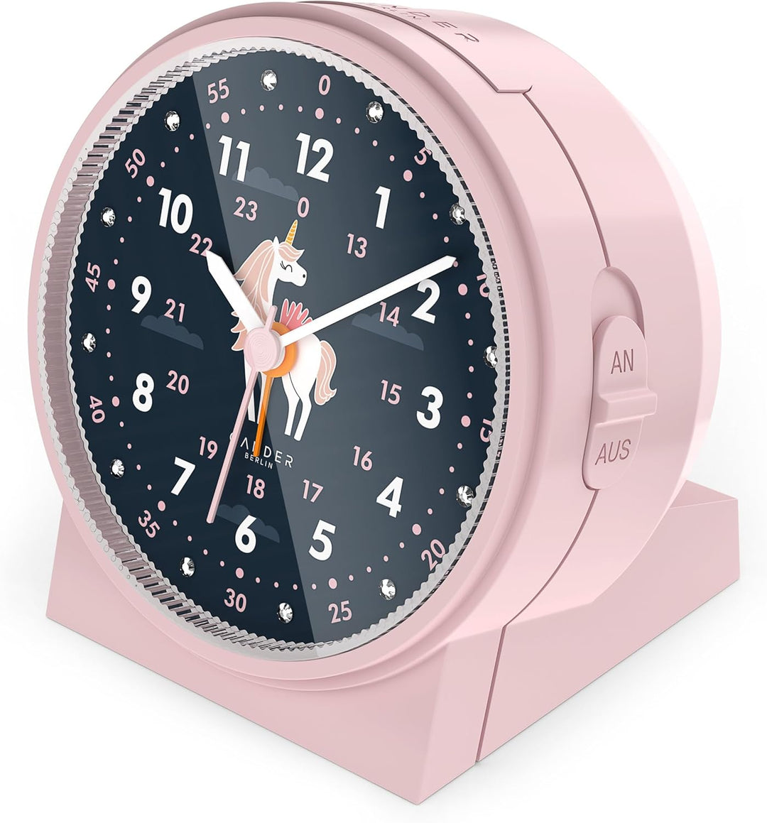 Cander Berlin MNU 1209 M Kinderwecker lautlos Einhorn Licht Snooze Beleuchtung analog Jungen Mädchen