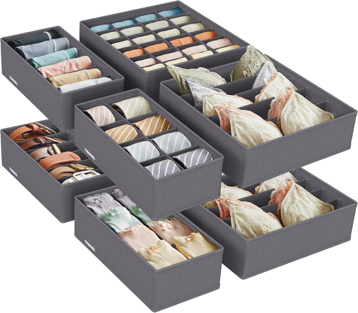 SONGMICS Unterwäsche-Organizer 8er Set, Schubladen-Organizer, faltbar, Ordnungssystem Kleiderschrank