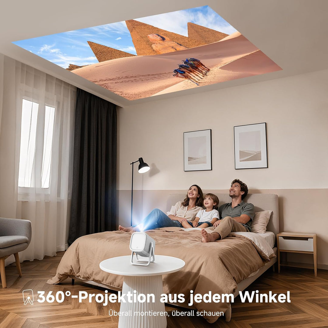 Beamer 4K mit Netflix, iSinbox 1200ANSI 4K Heimkino & Outdoor kurzdistanz Beamer, Smart projektor mi