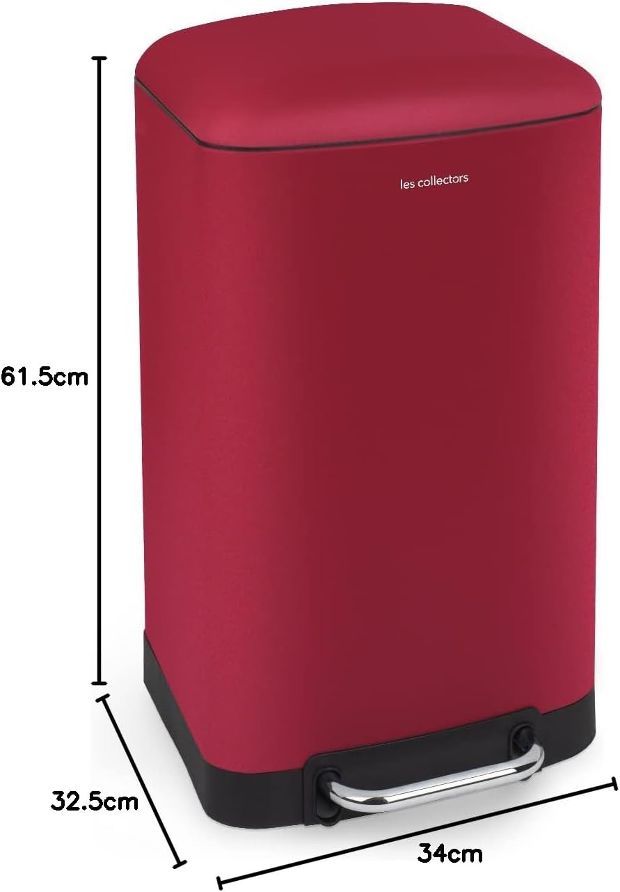 Les Collectors Mülleimer N°722, 30 L, passend für 30–50-Liter-Säcke, Küchen-Tretabfalleimer Edelstah