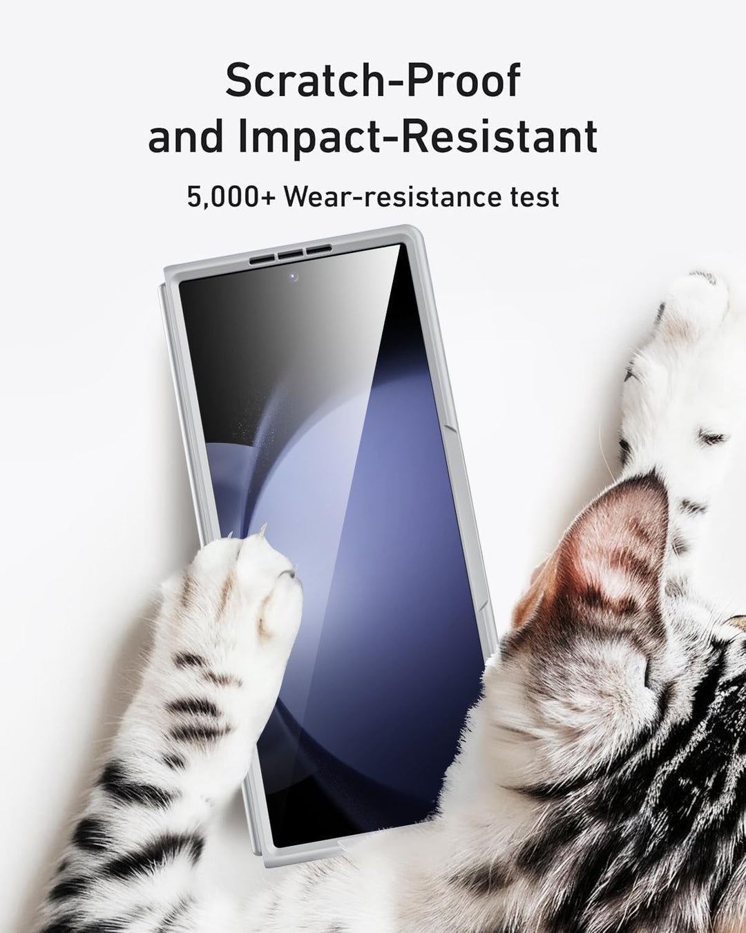 Miimall Kompatibel mit Samsung Galaxy Z Fold 5 Hülle mit S-Pen & Stifthalter, [Anti-SPY Displayschut