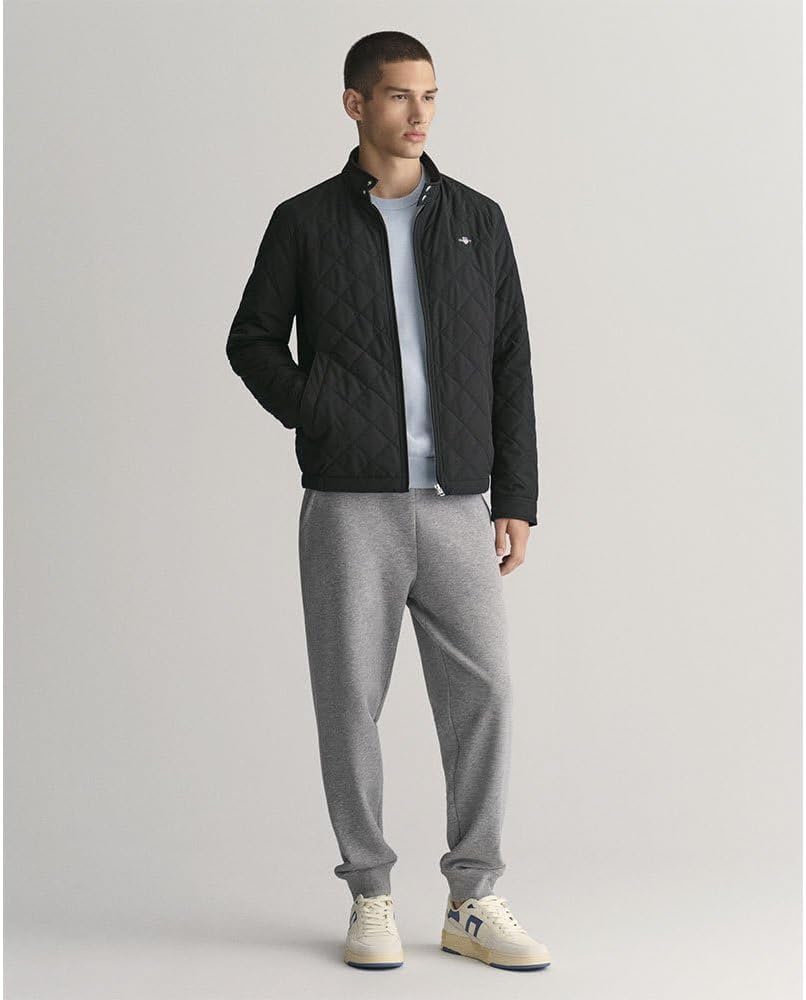 GANT Herren Quilted Windcheater Jacke M Schwarz, M Schwarz