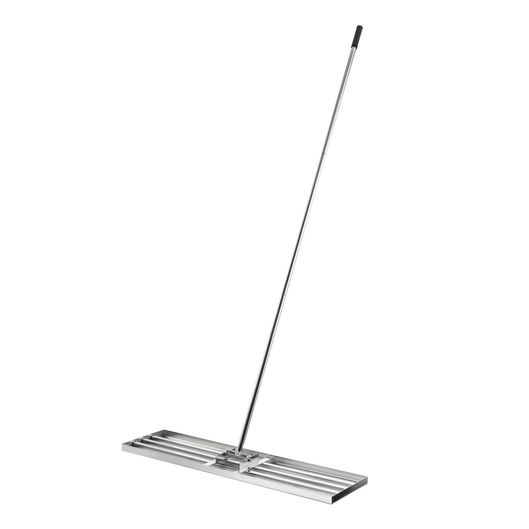 Wiltec Edelstahl Rasenrakel mit Stiel Grösse L, Flächenebner 35 x 75 x 2,8 cm Unebenheiten im Rasen