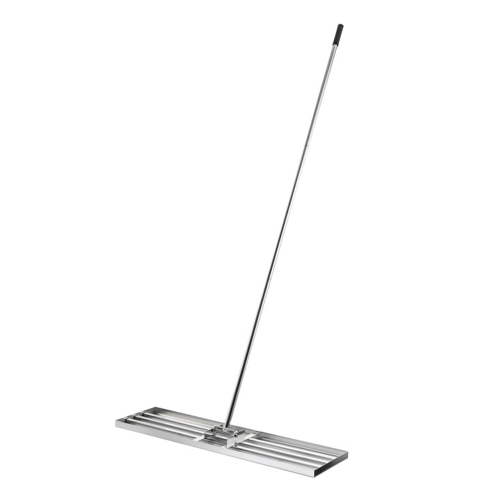Wiltec Edelstahl Rasenrakel mit Stiel Grösse L, Flächenebner 35 x 75 x 2,8 cm Unebenheiten im Rasen