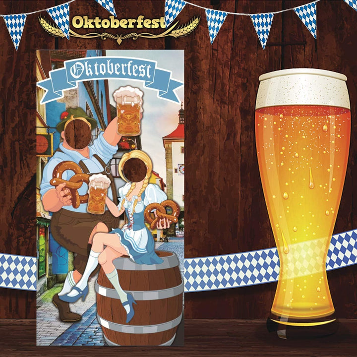 Oktoberfest Deko Set - Foto Requisit Banner, Bayerische Dekoration, Hintergrund Tür Banner für Bierf