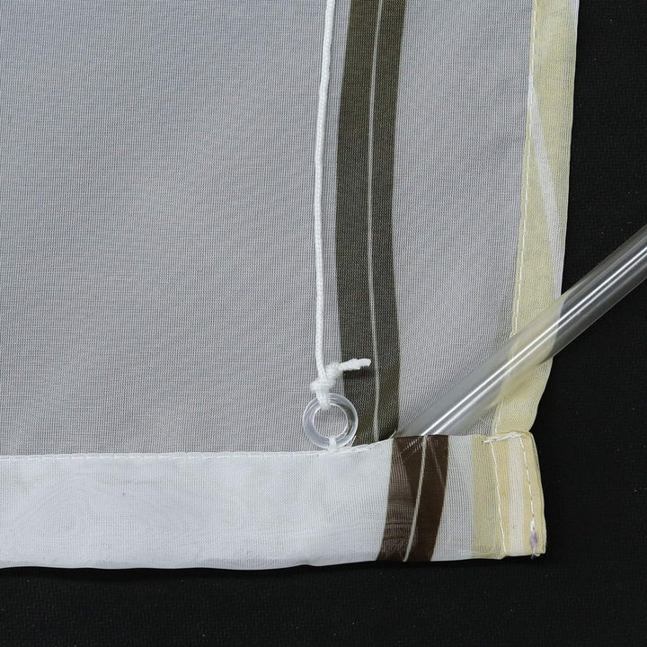 ESLIR Raffrollo mit Ösen Gardinen Küche Raffgardinen Transparent Ösenrollo Vorhänge Mit Wellen-Druck