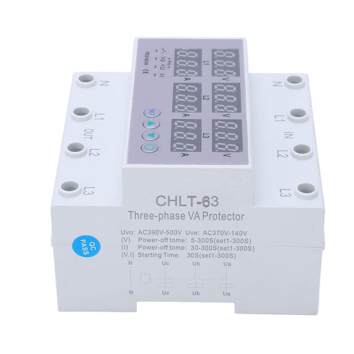 AC 390-500 V 3-Phasen-DIN-Schienen-Voltmeter Amperemeter Automatischer Überspannungs-Überstromschutz