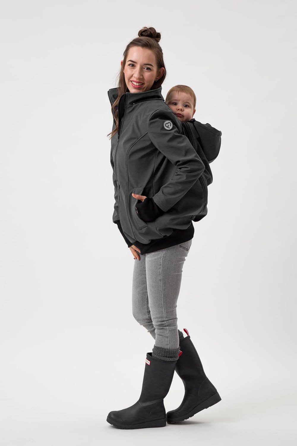 fun2bemum EVEREST 6in1 BACK/FRONT Softshell Jacke, Tragejacke, Babytragejacke,Schwangerschaftsjacke