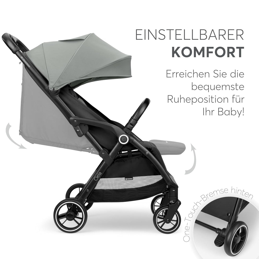 KikkaBoo Buggy Kinderwagen Reisebuggy CIELA, Bis 22 kg, Leicht (7,1 kg), One-Hand-Faltbar, Atmungsak