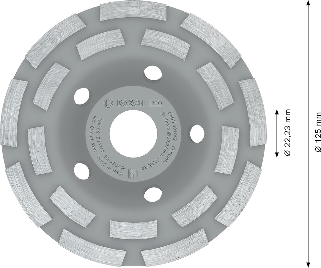 Bosch Accessories Diamantschleifscheibe Expert for Concrete Diamanttopfscheibe (für Beton, Schleifsc