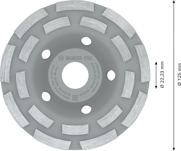 Bosch Accessories Diamantschleifscheibe Expert for Concrete Diamanttopfscheibe (für Beton, Schleifsc