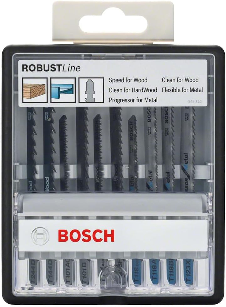 Bosch Accessories Professional 10tlg. Stichsägeblatt-Set Robust Line (Wood und Metal zum Sägen in Ho