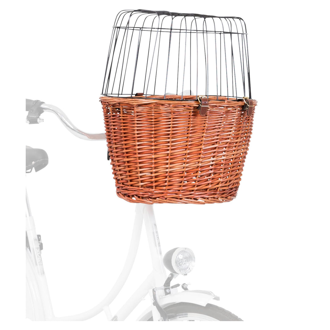 TRIXIE Hundekorb für das Fahrrad vorne bis 5 kg 44 × 48 × 33 cm - gewobener Hundefahrradkorb für den