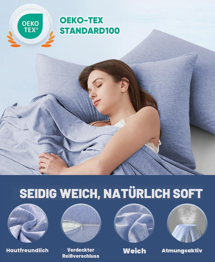 Luxear 2er Kühlender Kissenbezug 50x80cm für Nachtschweiss, Superweiche Kissenhülle, Japanische Arc-
