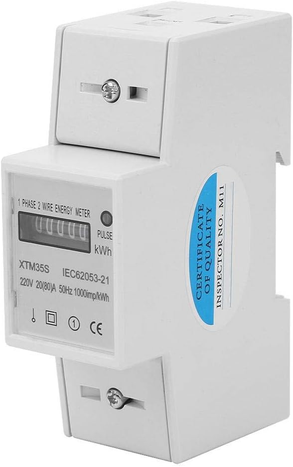 Stromzähler DIN-Schiene, 220 V Einphasen-Stromzähler 2-Draht 2 P Elektronischer KWh-Zähler Hutschien