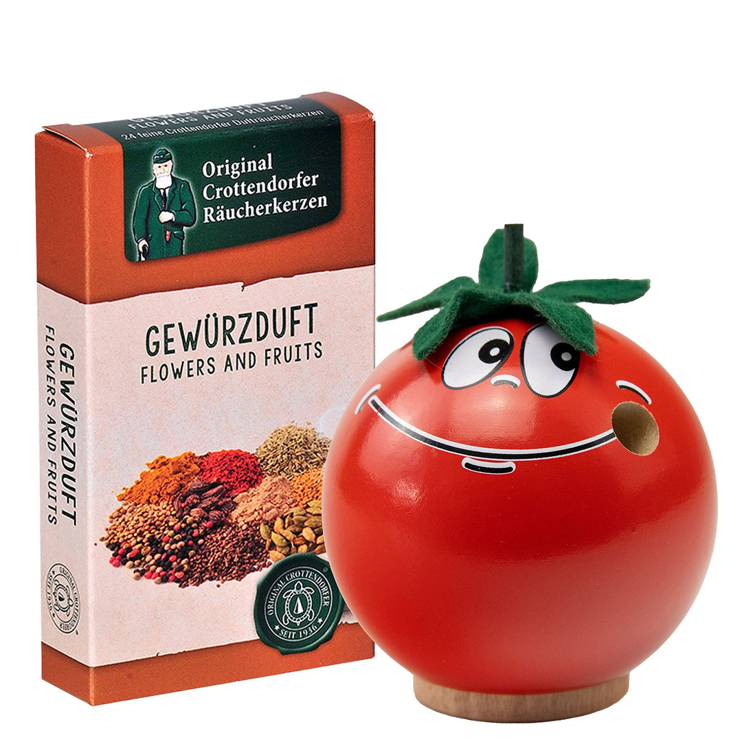 Seiffener Volkskunst | Räucherfigur aus dem Erzgebirge | Freche Früchtchen 7 cm inkl. Crottendorfer