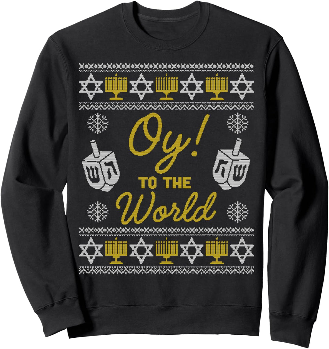 Oy to the World, lustiger Chanukkah Stil jüdische Geschenke Sweatshirt