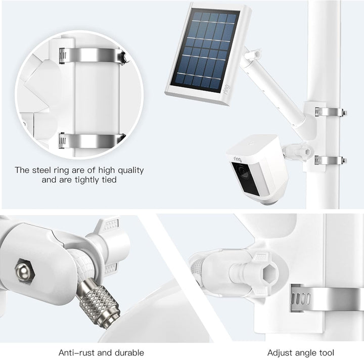 HOLACA 2-in-1-Mastenhalterung für Ring-Solarpanel, Spotlight Cam Akku und Stick Up Cam/Pro Akku Zube