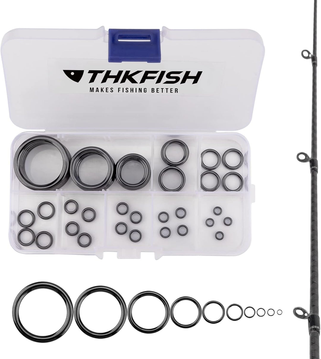 THKFISH Angelrute Reparatur Set Angeln Ruten Führung Ring Keramik Angelruteringe Rutenring Angelrute