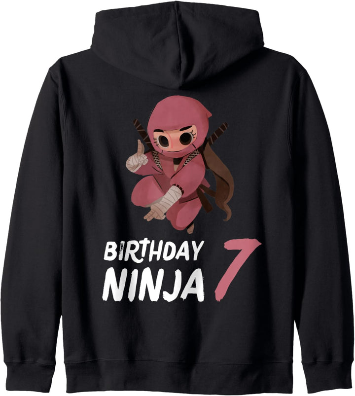 7 Geburtstag Ninja 7 Jahre alte Party Kampfsport Mädchen Kapuzenjacke